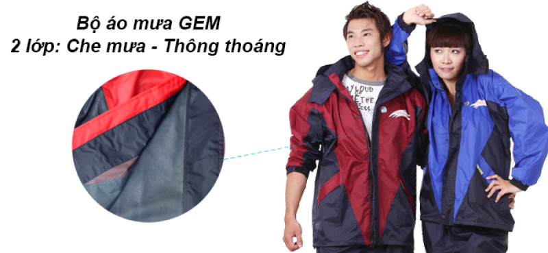 Bộ áo mưa 2 lớp GEM RANDO