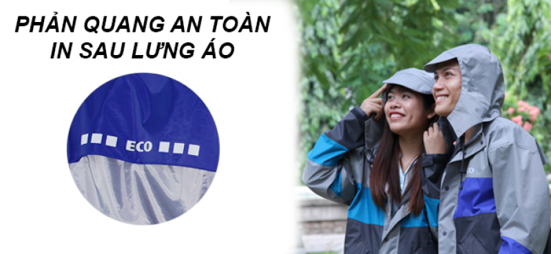 Phản quang an toàn in sau lưng bộ áo mưa ECO RANDO