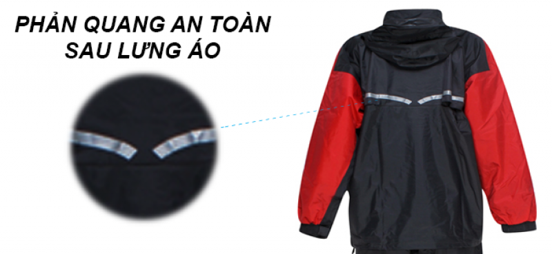 phản quang sau lưng bộ áo mưa 2 lớp GEM RANDO