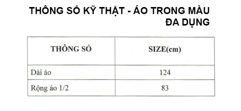 thông số kỹ thuật áo mưa trong màu đa dụng RANDO
