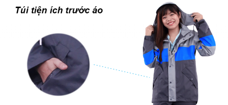 Túi tiện ích trước bộ áo mưa ECO RANDO