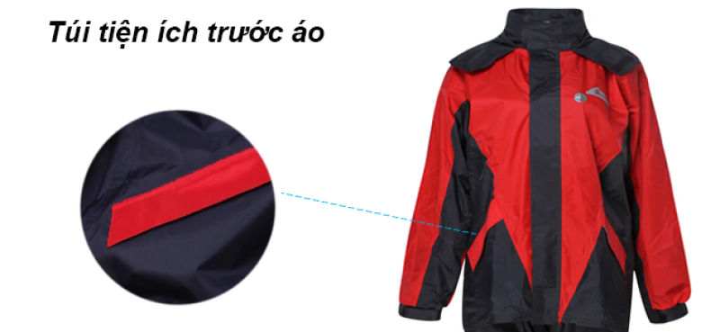 túi tiện ích trước bộ áo mưa 2 lớp GEM RANDO